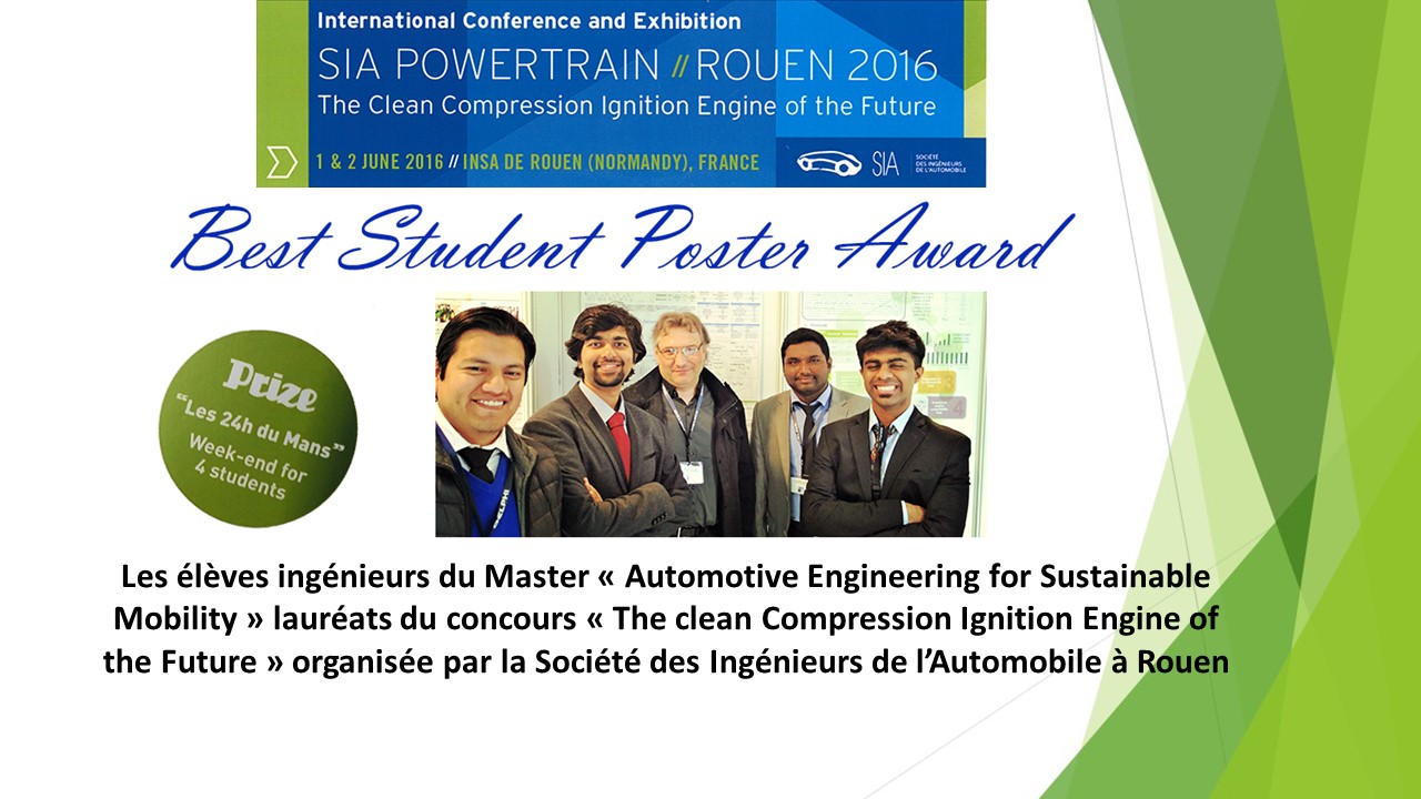 Best student poster award SIA ISAT 